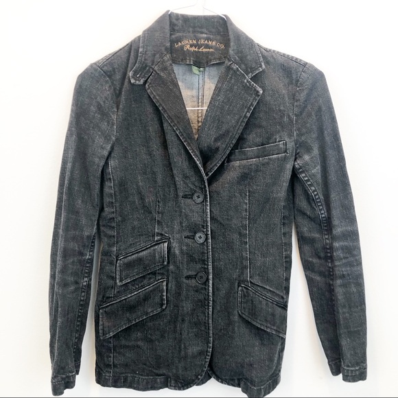 Ralph Lauren Black Denim Blazer Jacket